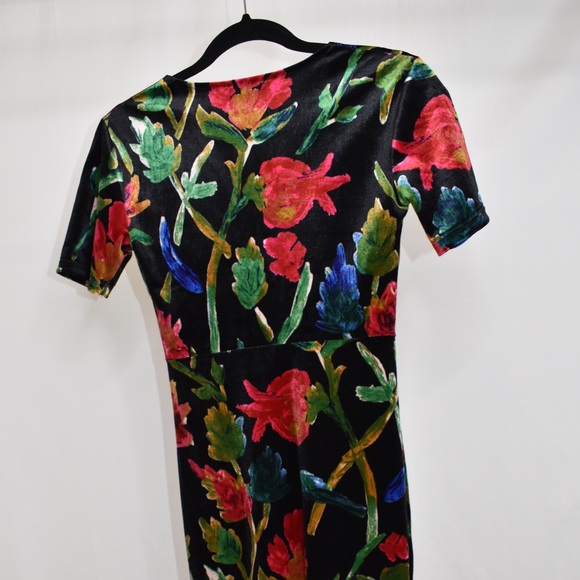 Velvet floral dress - Picture 4 of 6